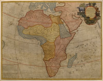 Map of Africa, Published in 1700, Paris by Guillaume Delisle